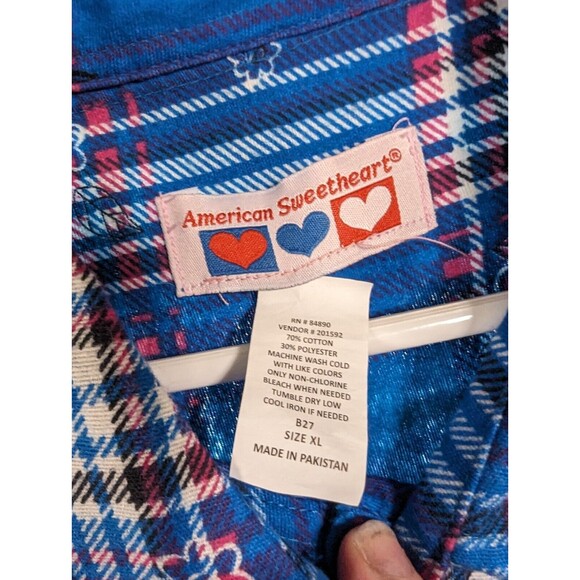 American Sweetheart women's xl flannel multicolor preowned - Picture 4 of 6